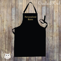 Personalized Custom Name Black Adult Apron