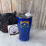 30 oz. Curved Blue Glitter Nevada State Flag Tumbler