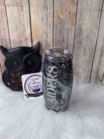 25 oz. Barrel Black Silver Hydro Dip Raiders Football Tumbler