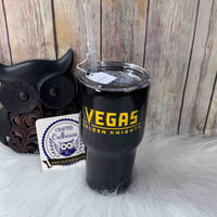 30 oz. Standard Black Chrome Gold VGK Hockey Tumbler