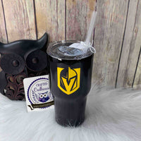 30 oz. Standard Black Chrome Gold VGK Hockey Tumbler