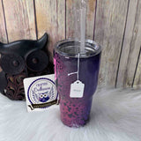 30 oz. Black Glitter Pink Purple VGK Standard Tumbler