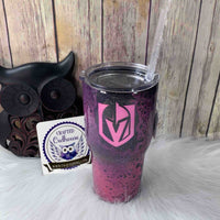 30 oz. Black Glitter Pink Purple VGK Standard Tumbler