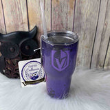 30 oz. Black Glitter Pink Purple VGK Standard Tumbler