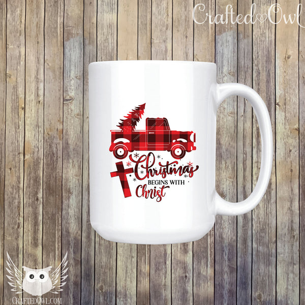 Christmas Begins With Christ Ceramic Mug