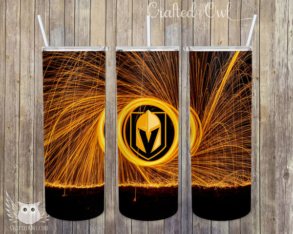 Gold Burst VGK Vegas Golden Knights 20 oz. Skinny Full Color Stainless Steel Tumbler