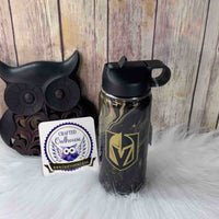 18 oz. Black Gold Hydro Dip Water VGK Hockey Tumbler