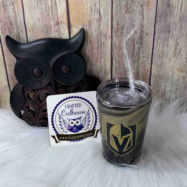 12 oz. Cup Gold Black Hydro Dip VGK Hockey Tumbler