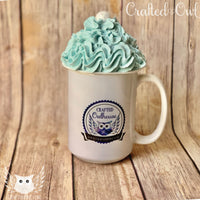 Mug Topper - Blue Whip with White Top