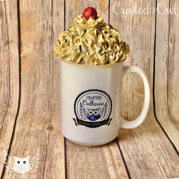 Mug Topper - Gold Whip with Silver and Gold Decorations with Red Top, VGK Inspired