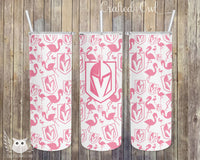 Pink Flamingo VGK Vegas Golden Knights 20 oz. Skinny Full Color Stainless Steel Tumbler