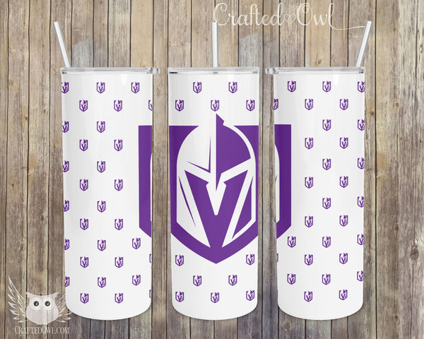 Purple VGK Vegas Golden Knights 20 oz. Skinny Full Color Stainless Steel Tumbler