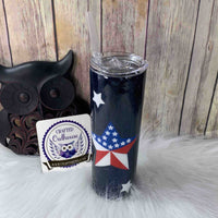 20 oz. Midnight Blue Glitter Stars Skinny Tumbler