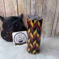 20 oz. Red Gold Black Tangram Glitter Skinny Tumbler