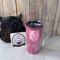 20 oz. Pink Hydro dip VGK Hockey Curved Tumbler