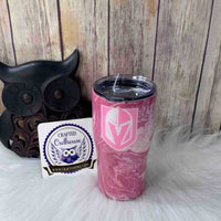 20 oz. Pink Hydro dip VGK Hockey Curved Tumbler