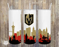 Las Vegas Skyline VGK Vegas Golden Knights 20 oz. Skinny Full Color Stainless Steel Tumbler